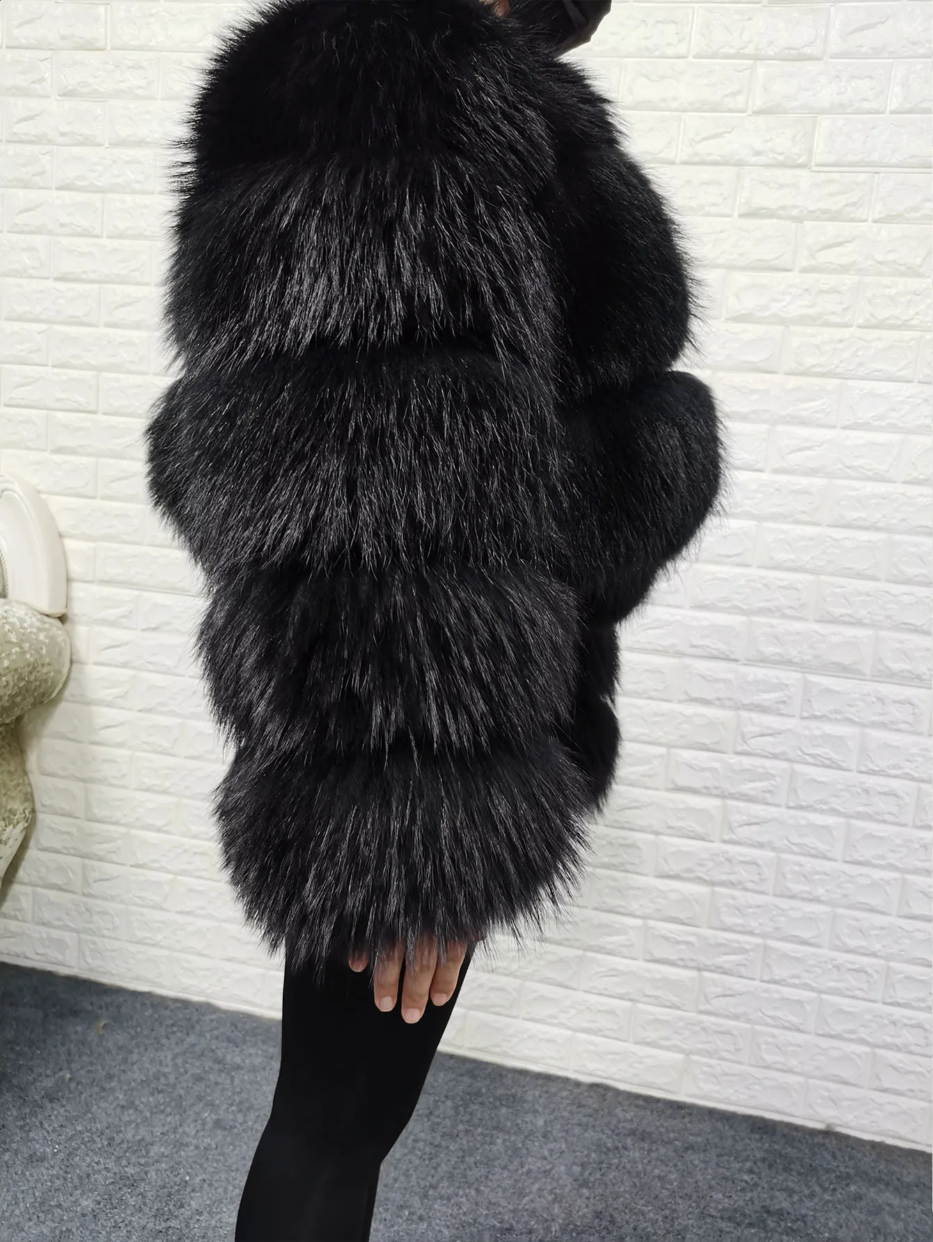 Plus Size tops Black Raccoon Fur Coat Women Natural Leather Clothing Curve coat winter jackets outerwears Female Vest 251022