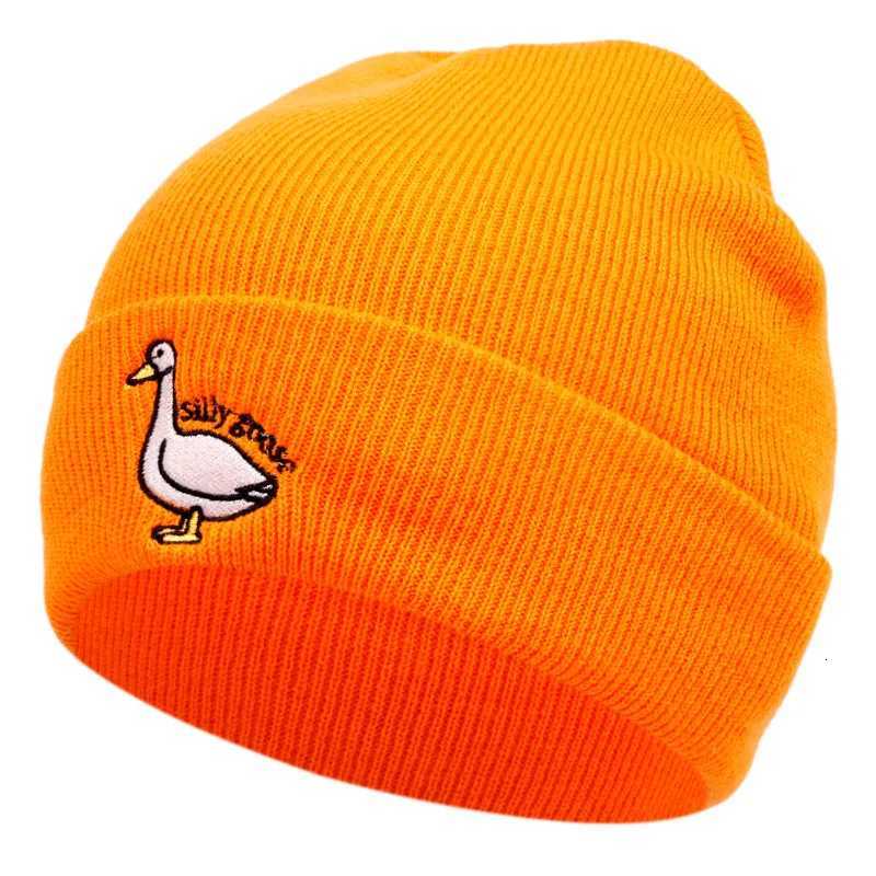 Cute Duck broidered Knitted Hat Warm for Men and Wen in Autumn and Winter Outdoor Adt Knitted Hat with Knitted YarnW251023