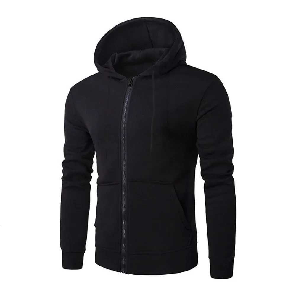 Autumn New Mens Hooded Sweatshirt Jacket Zipper Caidgan Solid Color Basic Simple Style Male Casual Streetwear Fashion TopT251023