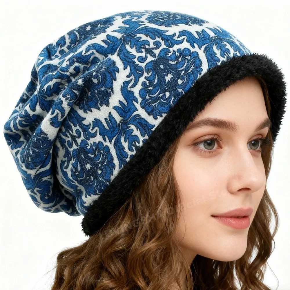 Warm Wen Sklies Beanies Autumn Winter Vintage Design Dualuse Hats For Ladies Girl Cho Loss pecia Finino Scarf M91502W251023