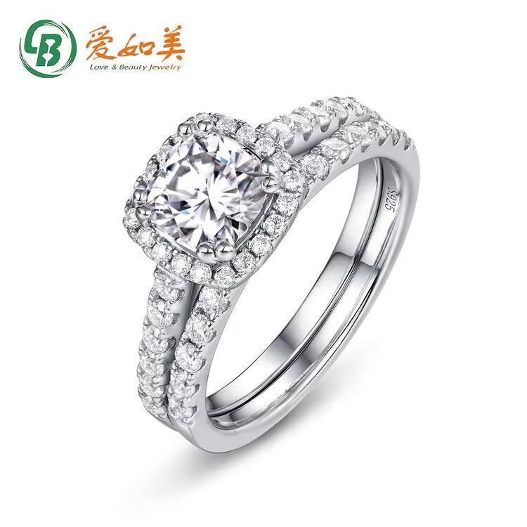 Fashion Luxury Moissanite Jewelry Stackable Rings Engagement Bridal Finger Ring