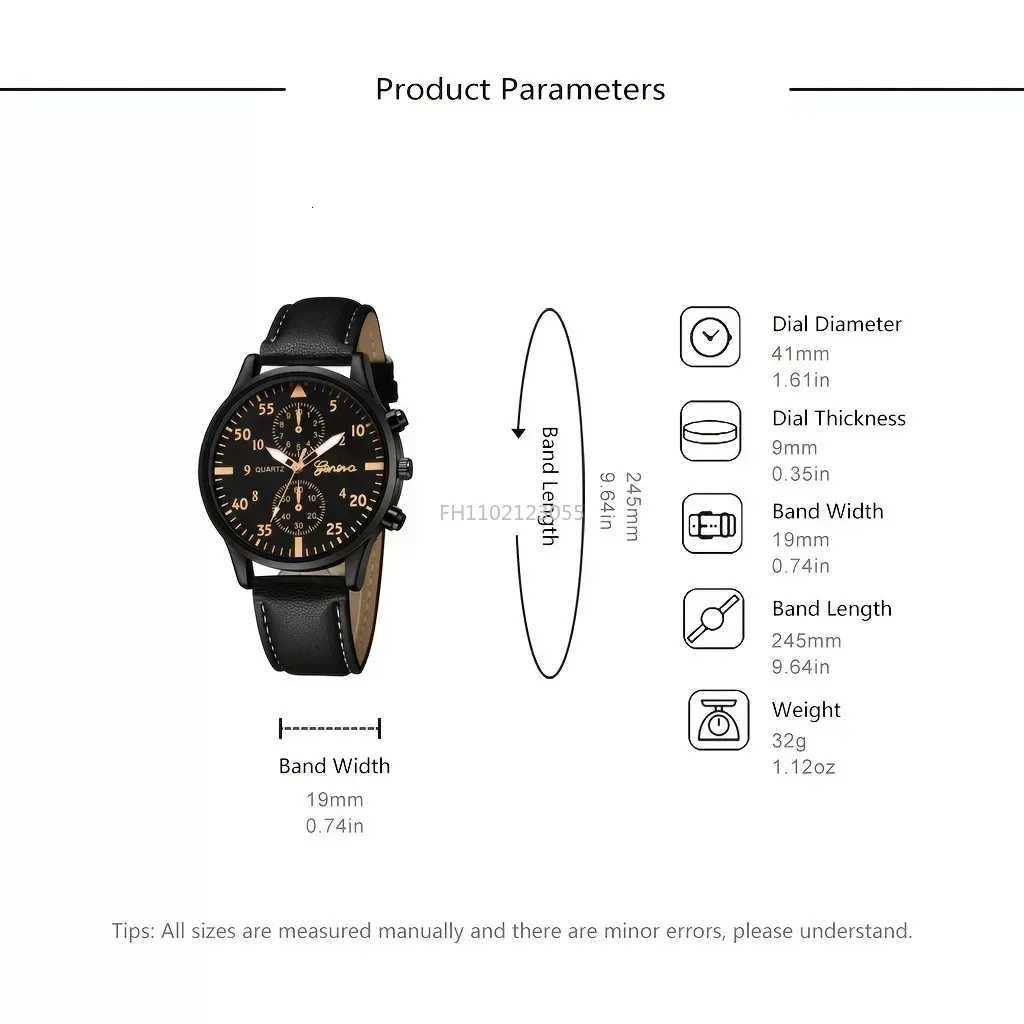 421pcs New Men Sports Watches Set Man Business Quartz Wristwatch Luxury Brown Leather Bracelet Men Casual Clock WatchNo BoxL251023
