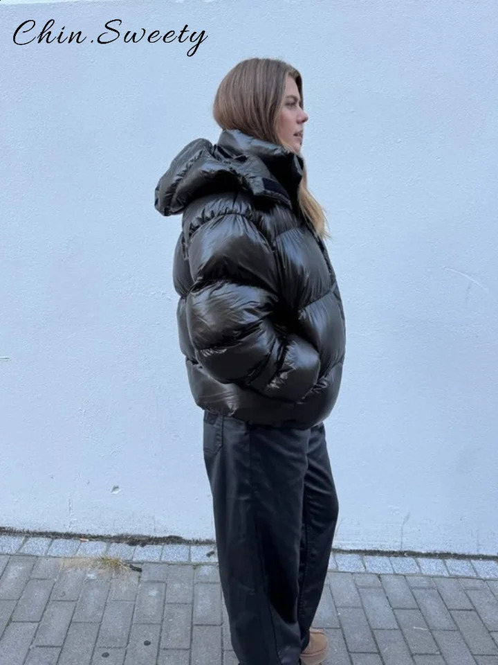 Street Drawstring Detachable Hooded Cotton Coats Women Stand Collar Full Sleeve Lace Up Slim Waist Coat Winter Warm Outwear 251021