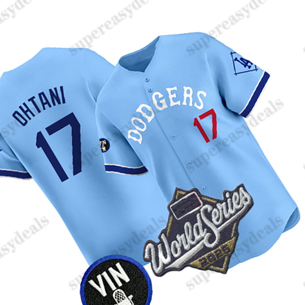 17 Shohei Ohtani Dodgers 2025 World Series Jerseys Yoshinobu Yamamoto Enrique Hernandez Freddie Freeman Mookie Betts Roki Sasaki custom