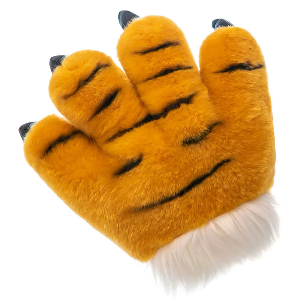 Simulated Tiger Paw Headband Headbands Plush Warm Gloves Thicken Palm Oven Women Elegant Claw Costume Short Mittens Child Hand 251021