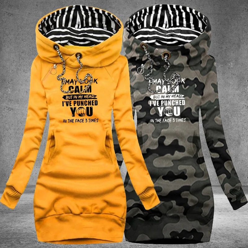 Autumn and Winter Women Dresses Fashion Long Sleeve Hoodie Dress Casual Hooded for Pullover 251022