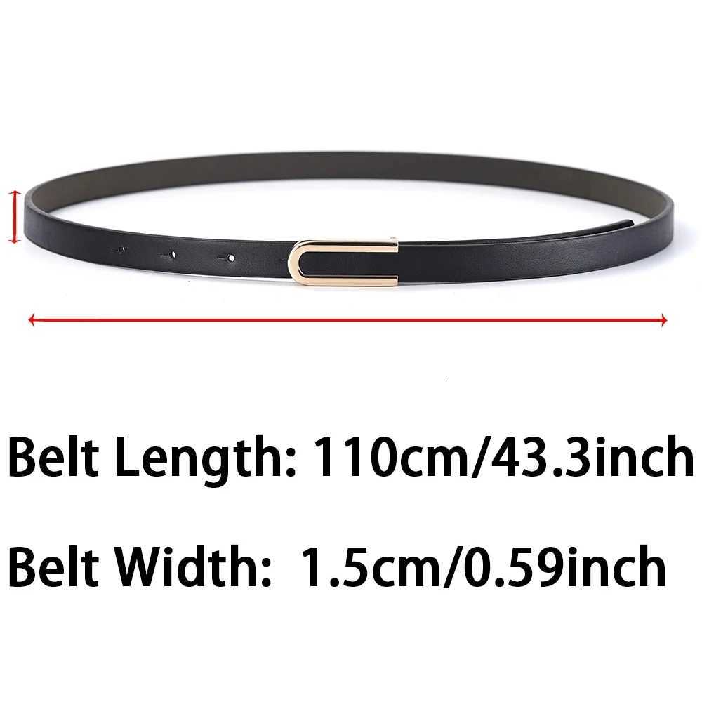 Womens Belt Fashion Ushaped Snap Button Thin Belt Versatile in All Seasons and Simple Youth Belt Paired with Jeans Women BeltXJ251023