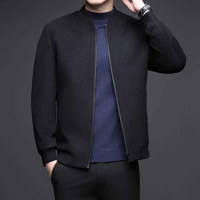 Minglu Autumn Winter 00 Wool Mens Jackets Luxury Stand Collar Solid Color Zipper Thicken Business Casual Man Coats 4XL W251023