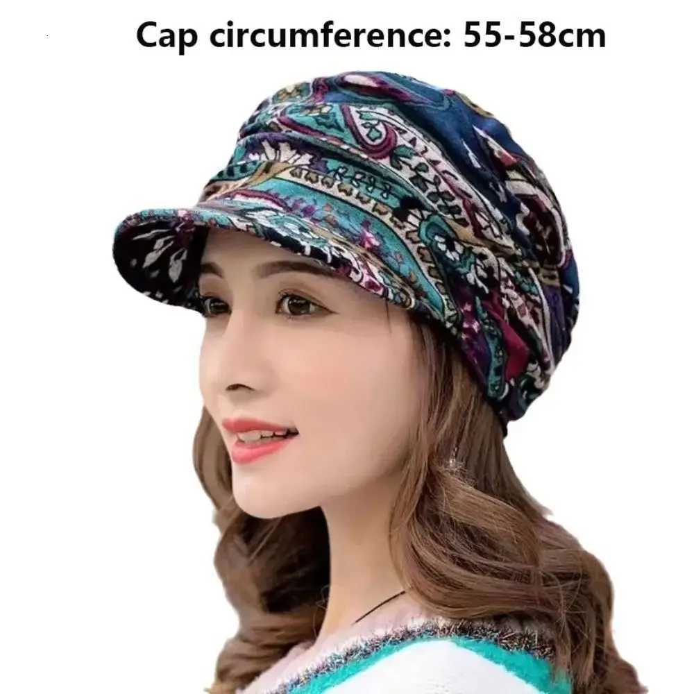 New Short Brimmed Floral Hat Wen Visor Hat Beanie Slouch Cancer Cho s Warm Muslim Brim wear WrapW251023
