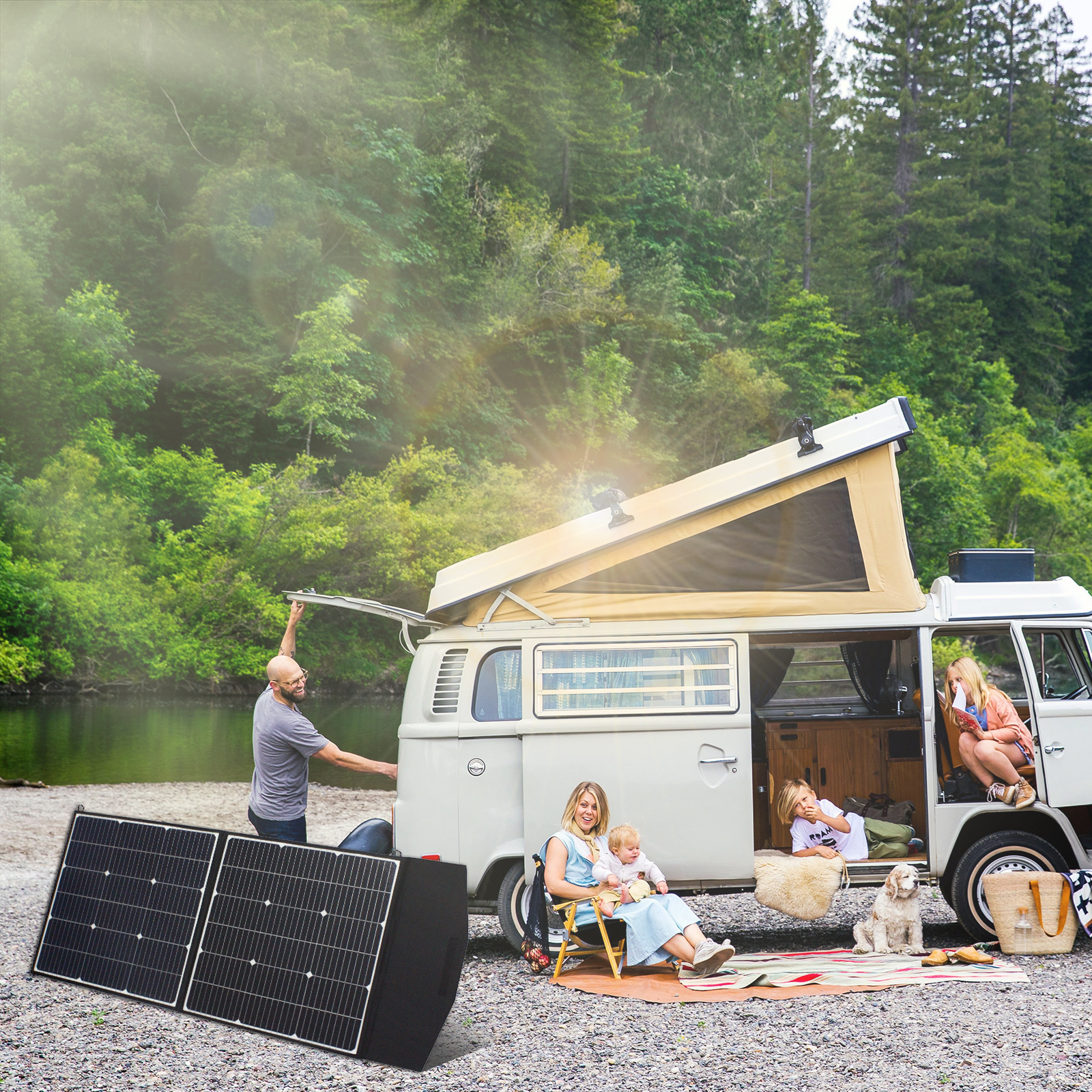 EASUN POWER 18V 100W Foldable Solar Panels Waterproof Monocrystalline Outdoor Solar Camping Panel RV Home Charge Free Shipping from USA