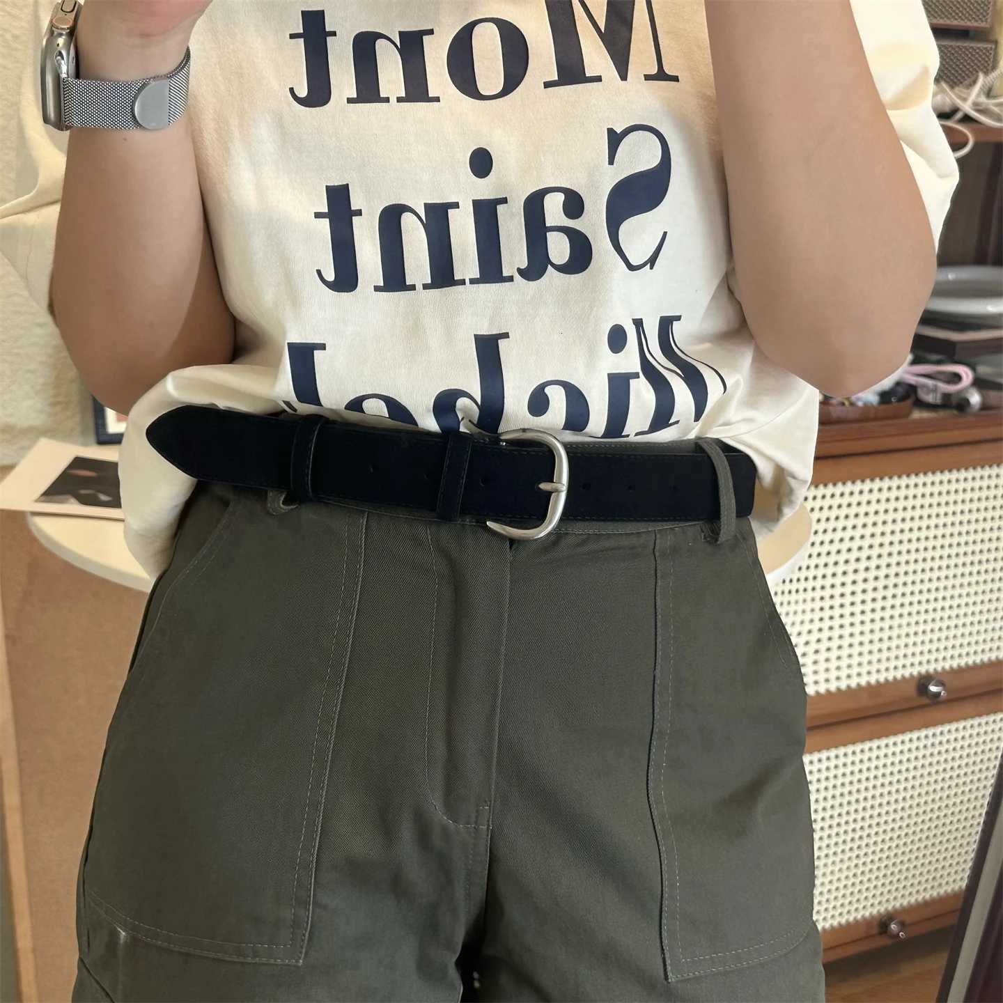 Retro Leather Belt for Women InfluencerApproved Luxurious VintageInspired Style Minimalist Suede Wide Waistband Autumn NewXJ251023