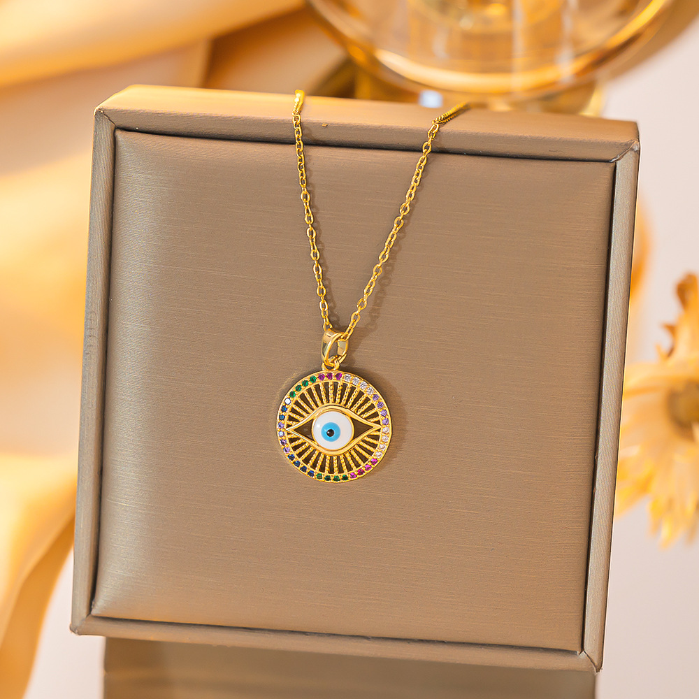 Designer necklace Palm Blue Eyes Devil's Eye Pendant Necklace Clavicle Chain necklace for women free shipping heart necklace gift for men