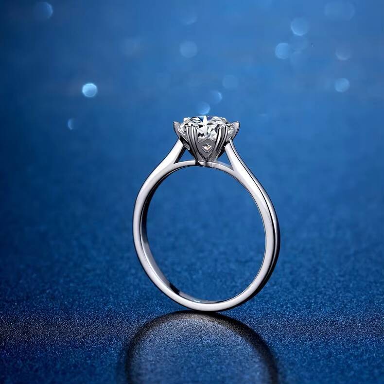 1ct Women Moissanite Rings 925 Sterling Silver Trendy Wedding Moissanite Jewelry With GRA Certificate