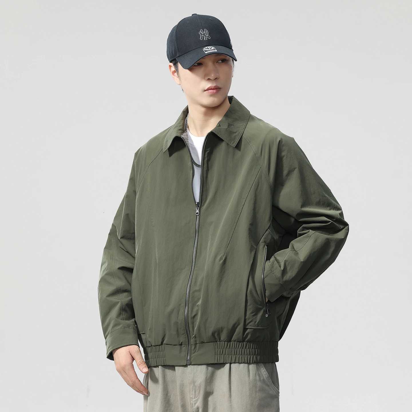 Mens Double Side Can Wear Streetwear Fashion Loose Casual Cargo Jacket Man Business Vintage Bomber Coat Outerwear W251023