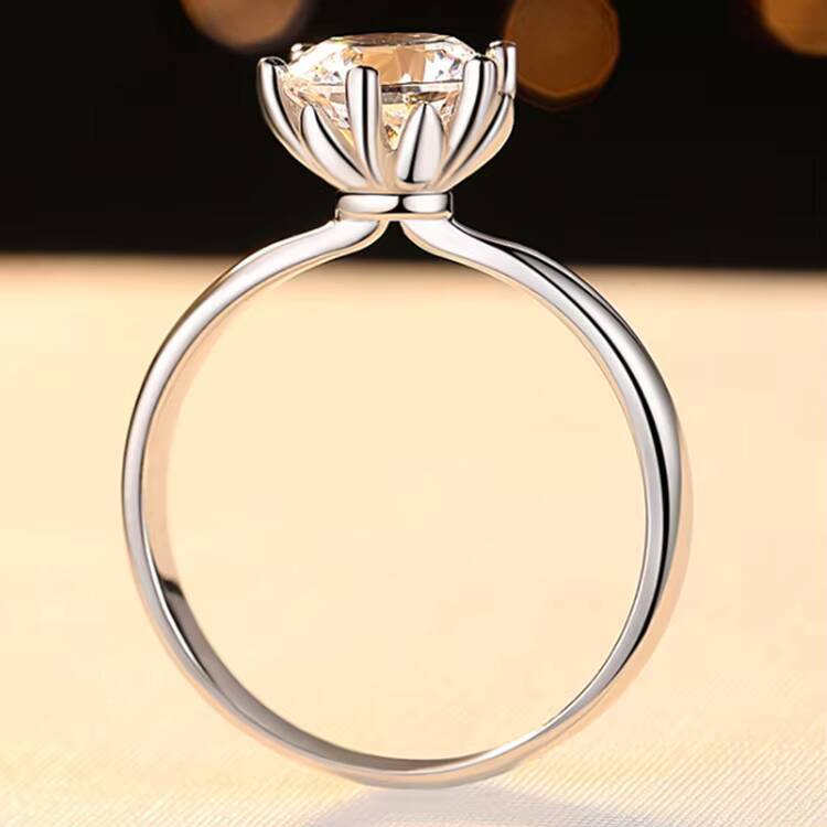 Hot Sale Moissanite Jewelry Rings 1carat Engagement Moissanite Diamond Sterling Silver Ring for Women