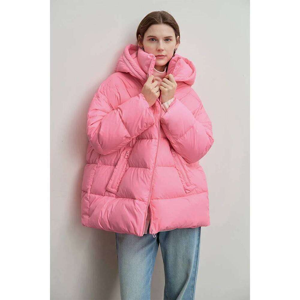 Minimalist Women Winter Down Jacket 2025 New Warm Thick Hooded Parkas Coats Loose Female Commuter Puffer Overcoat Womens Coat