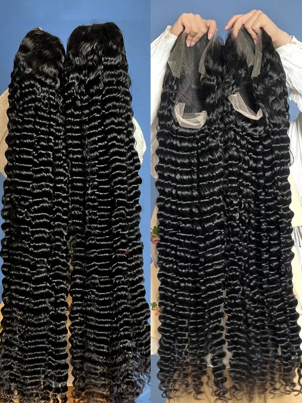 Black Deep Wave Frontal Wigs 13x4 13x6 HD Lace Front Wigs 30 Inches Curly Human Hair Wigs Brazilian Preplucked Ready To Wear Heat Resistant for Wemon