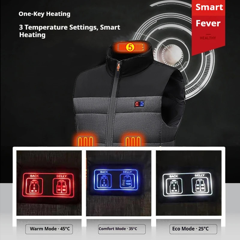 Heated Vest Unisex Charging Heating Clothing Cotton 11 Zone Constant Temperature Motorcycle Rider Gear 251023