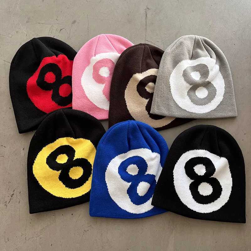 Winter Beanies Hat Men Women Paragraph Quality Cap Number 8 Y2k Warm Fashion Hundred Take Cold Cap for Couple New FashionXJ251023