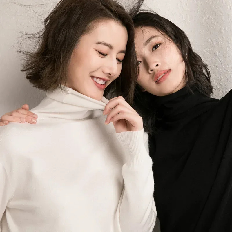Autumn Winter Sweater Turtleneck Slim Fit Basic Pullovers 2025 Fashion Korean Knit Tops Bottoming Womens Sweater Stretch Jumpers 251023