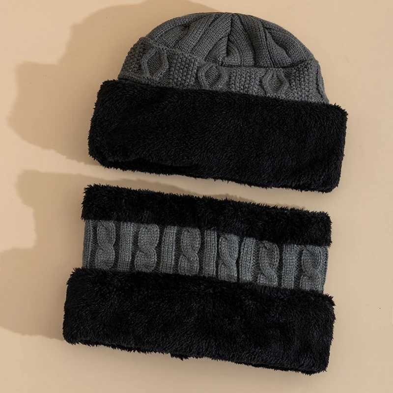New Sty Unisex Plush Li Winter Hat Thicken Warm Knitted Suit Set Soft Stretch Winter Hats For MenWen isure BeanieW251023