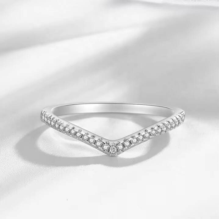 Most Popular 033ct Moissanite Engagement Ring Sterling Silver 925 Wedding Gift Moissanite Band Ring for Girls