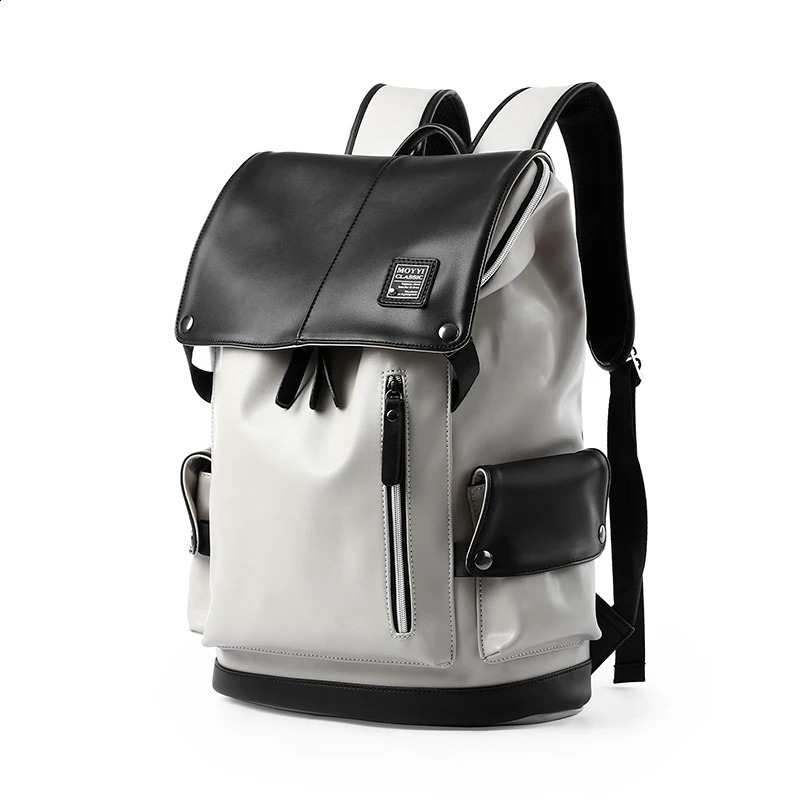 LetherMen Backpack Vintage For Teenager Laptop PC Portable Bags Boys Travel Backpack Thin School Mochila 251021