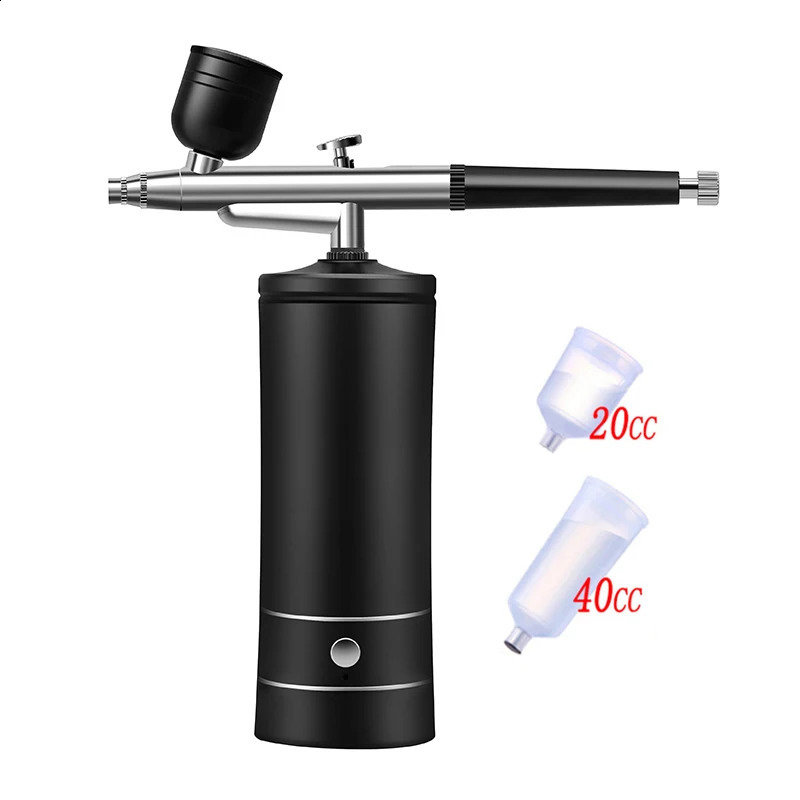 Oxygen Injector Electric Mini Airbrush With Air Compressor AirBrush Paint Spray Gun For Nail Art Tattoo Craft Cake Nano Fog 251015