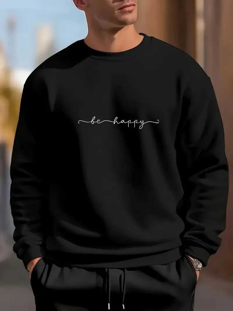 The new mens roundneck hoodie for Spring and Autumn 2025 features street fashion with soft 3D line pattern printsT251023