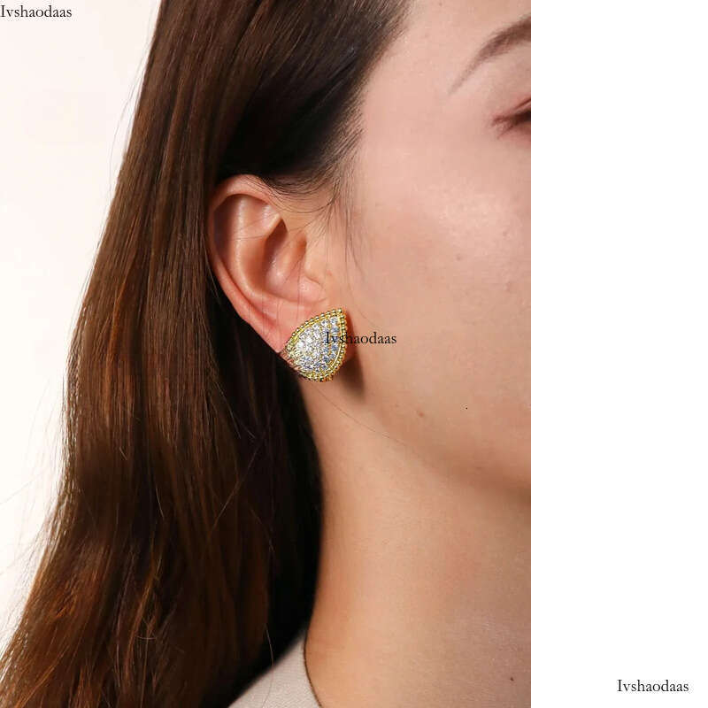 TYYL Vintage Ear Clip Earrings for Women Jewelry Fashion Party Large Water Drop Design Gold Plated Eardrop Stud Earring