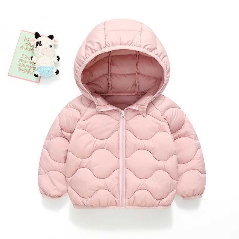 Baby Boys Girls Light Jackets Kids Hooded Down Coats Baby Winter Warm Cotton Clothes Teenager Autumn Solid Casual Outerwear Y251023