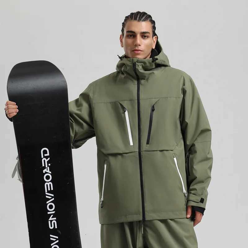 Gsou Snow Men Women Ski Jacket Waterproof Snowboard Coat Breathable Loose Workwear Style Unisex Winter Outerwear for Couples Y251023