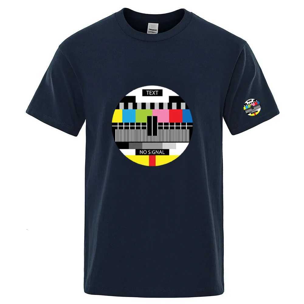 No Signal 2025 Mens High Quality Mens Regular ShortSleeved Shirt Cotton Tshirt Loose Oneck Summer Breathable Tee TopXJ251023