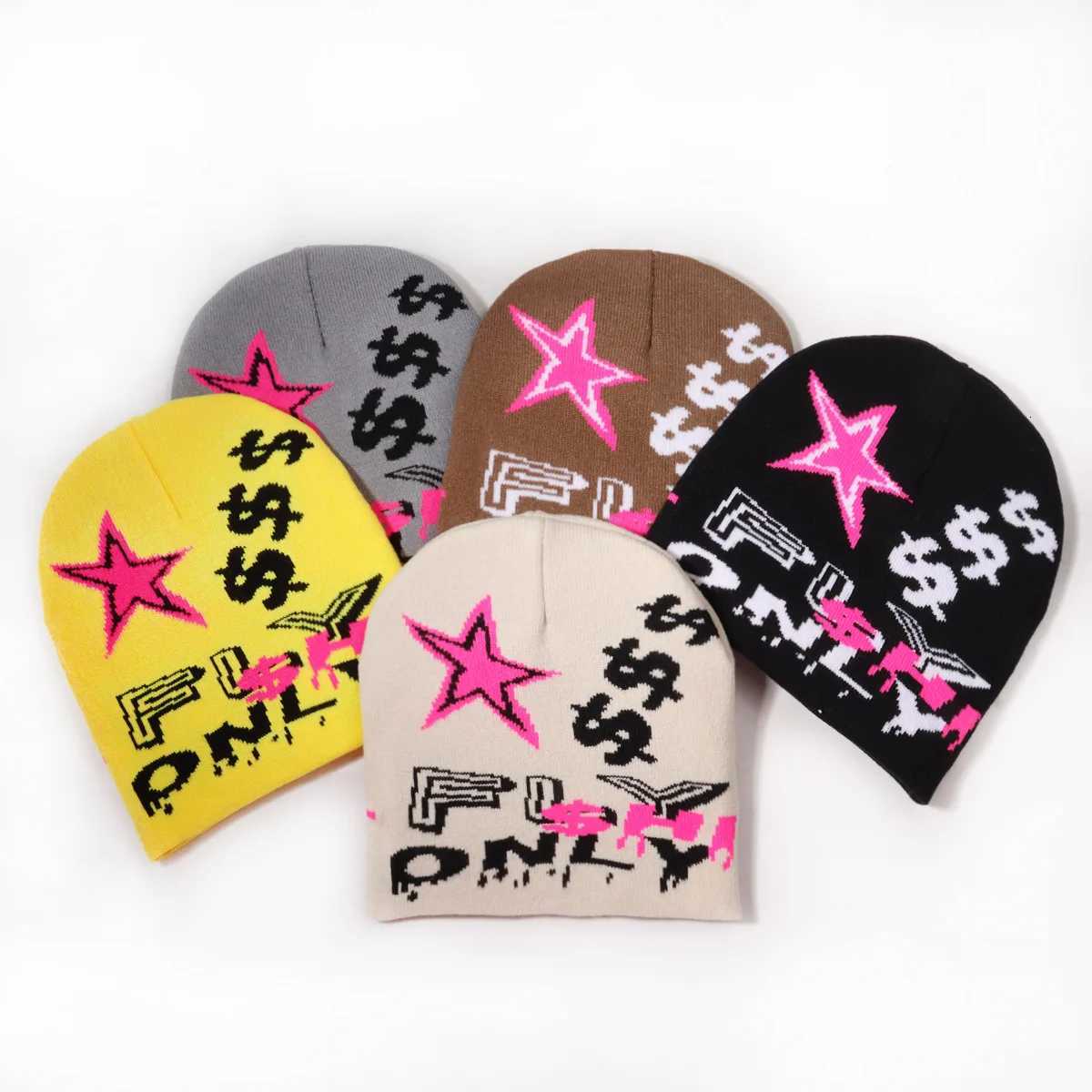 Multicolour Stars Elastic Turban Cap Daily Life Knitted Hat Millennium HipHop Style Winter Hat Keep Warm Beanie TrilbyXJ251023
