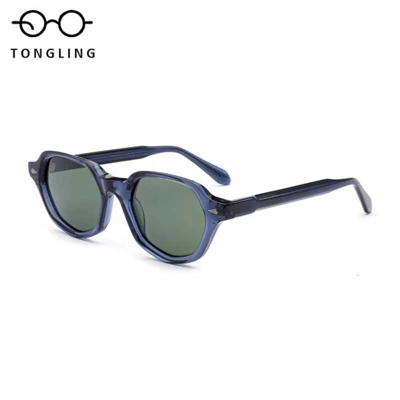 Polygonal Men Retro HighEnd Handcrafted Women HighQuality Acetate Fashionable Luxurious Trendy Outdoor UVResistant SunglassesW251023