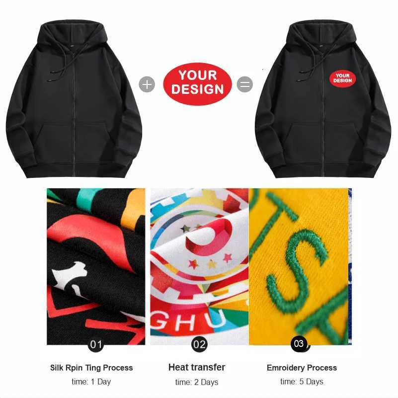 Customize Your Zipper Sweatshirt For Men And Women Loose Casual Fashionable Long Sleeved Sportswear Personalized EmbroideryT251023