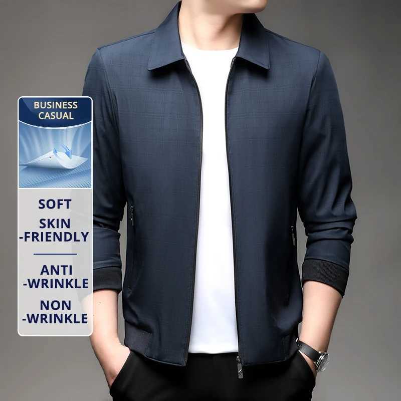 Premium Anti Wrinkle New Men Business Casual Turndown Collar Brand Blazer Jacket Windbreaker Lightweight Executive Coats W251023