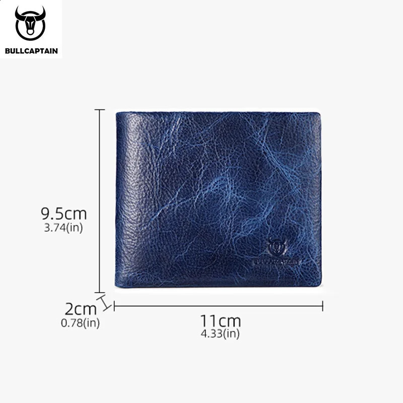 BULLCAPTAIN Mens Leather Wallet RFID Function Fashion Business MultiCard Mens Wallet Clip QB026251023