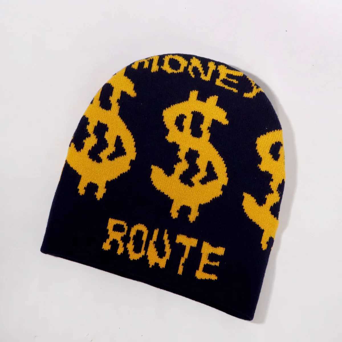 Knitting Cap 2025 Y2k Beanie Women Warm Hats For Men Fashion Dollar Embroidered Cap Soft Woolen Male Hip Hop Bobble Hat UnisexXJ251023