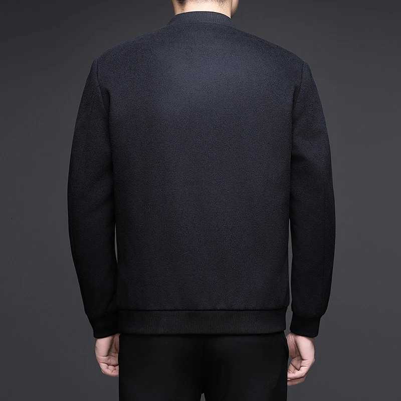Minglu Autumn Winter 00 Wool Mens Jackets Luxury Stand Collar Solid Color Zipper Thicken Business Casual Man Coats 4XL W251023
