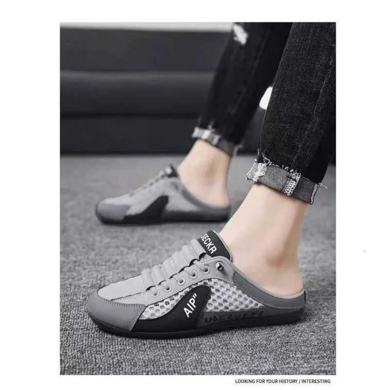 2025 Summer New Half Carrier Mens Shoes Soft Sole Casual Comfortable Sneakers Mens Slipon Beanie Shoes sneakers for men Z251022