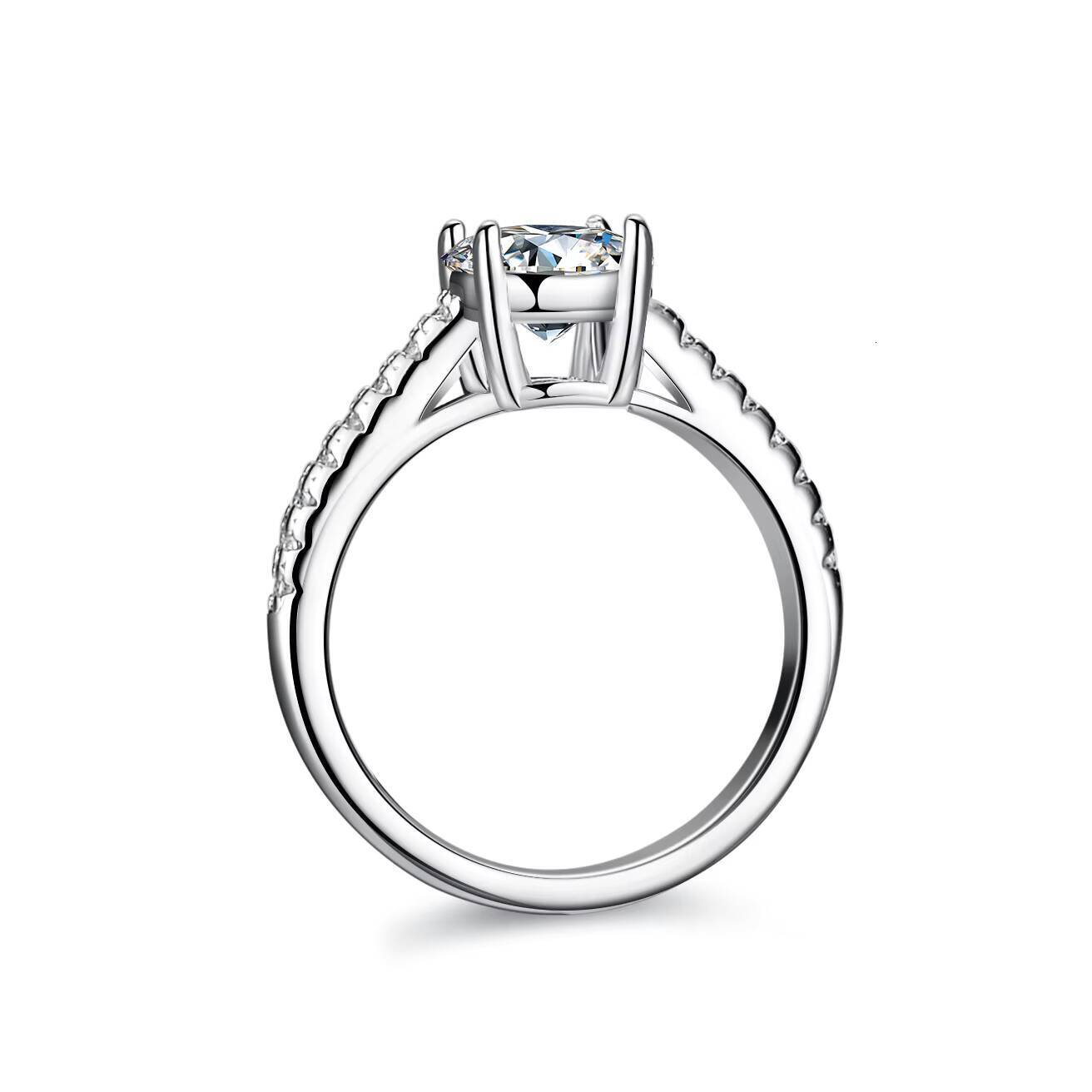 Adodo Wholesale Luxury 2CT Rectangle Cut Moissanite Rings Moissanite Jewelry Pass Diamond Tester 925 Silver Fine Ring for Women