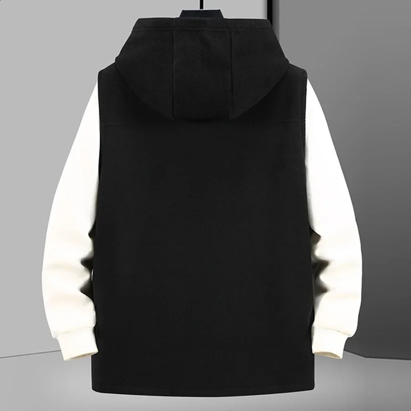 Large Size Mens Sleeveless Jacket Hooded Warm Lightweight Polar Vest Male Big Plus 12XL 10XL Sport Waistcoat Winter Casual Green 251023