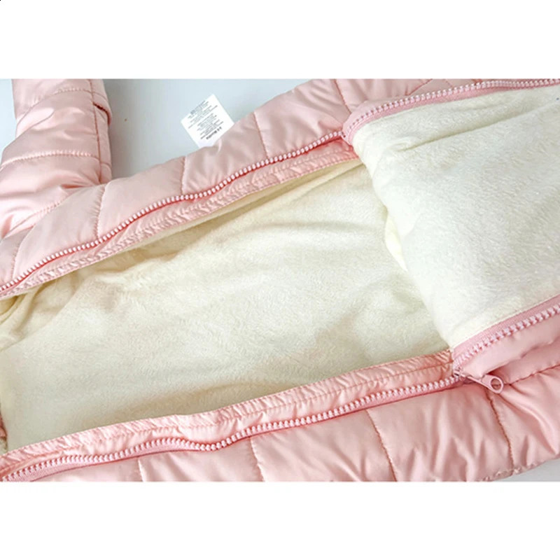 30 Winter Baby Boys Girls Rompers Solid Color Berber Fleece Lining Thick Warm Hooded Bodysuit For Kids One Piece Overalls 251023