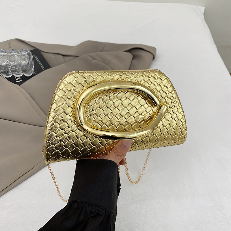 Luxury Brand Designer Bag Niche Metal Clutch Evening Bag For Women Fashion Patchwork Chain Shoulder Stylish Crossbody Box Bag