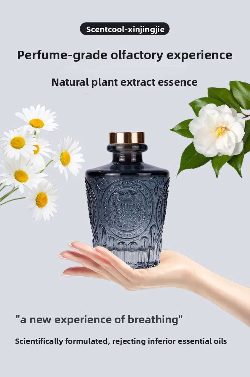 Embossed Rattan Reed Diffuser Set Decorative He Fragrance Ornament with Natural Sticks Aratherapy Air Freshener forBedro Y251023