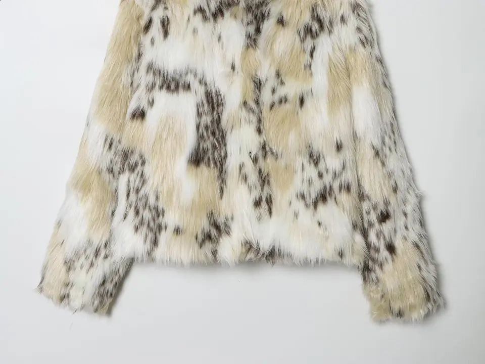 KONDALA Casual Leopard Faux Fur Jackets Women Long Sleeve Buttons Loose Fashion Autumn Winter Thick Warm Outwears 251022