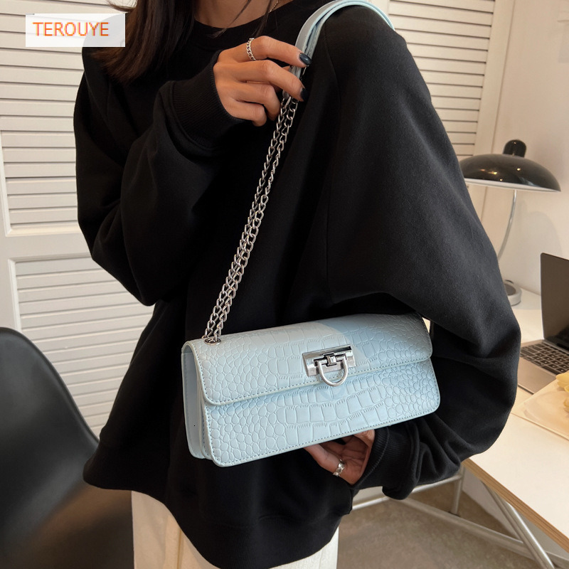 Korean style niche texture armpit bag autumn and winter new fashion retro sexy chain rectangular women's shoulder bag luxury designer bag