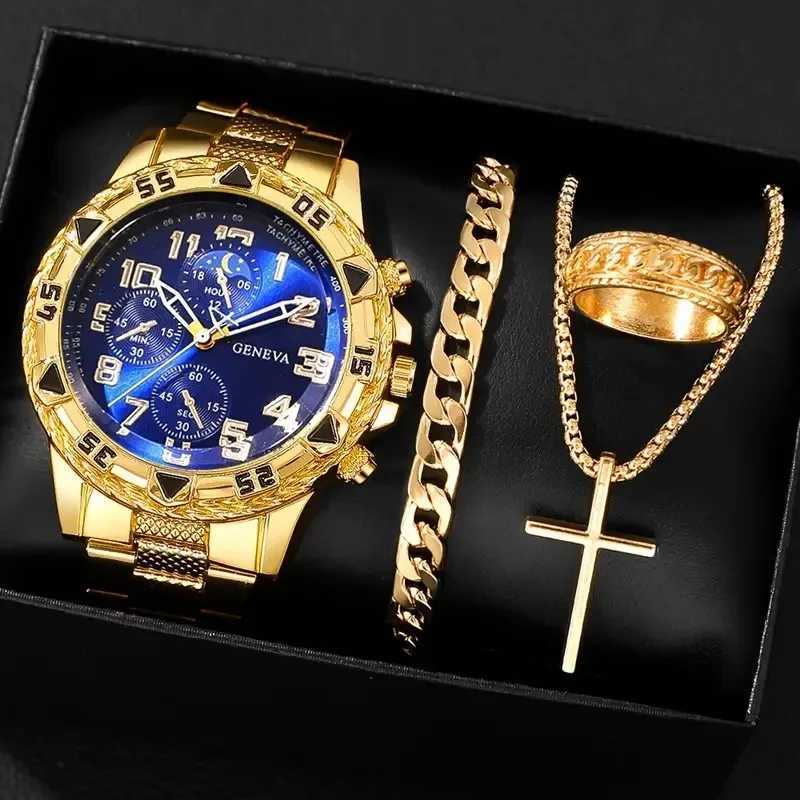 14pcs Luxury Business Men Quartz Wristwatch Alloy Case Round Dial Business Watch Fashion Jewelry Set Everyday AccessoriesL251023