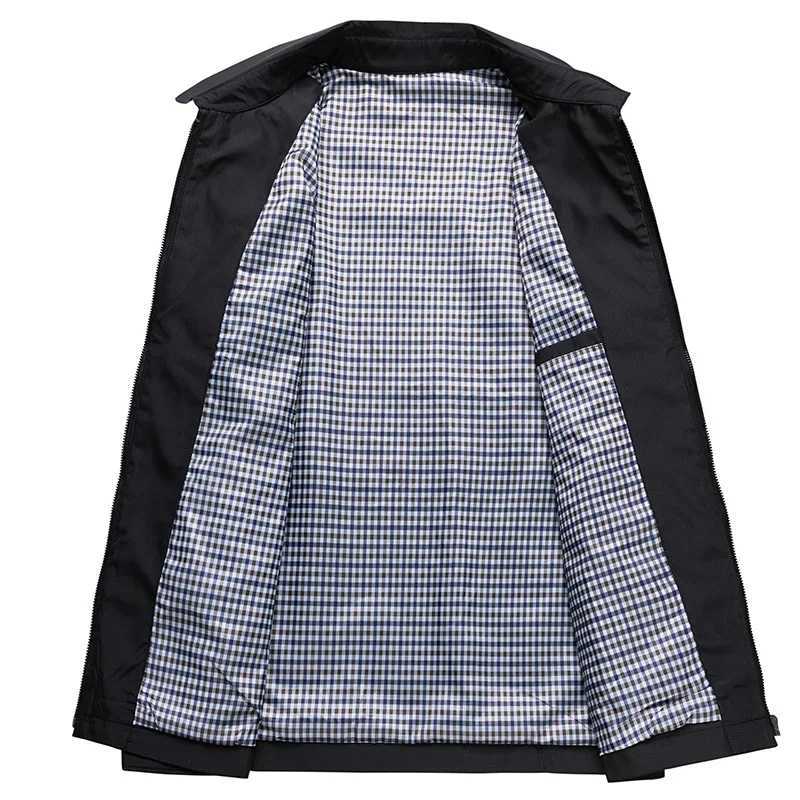 Autumn Mens Jacket Casual Fashion Middleaged And Elderly Solid Color Lapel Coat Loose And Breathable Business Mens Clothing W251023